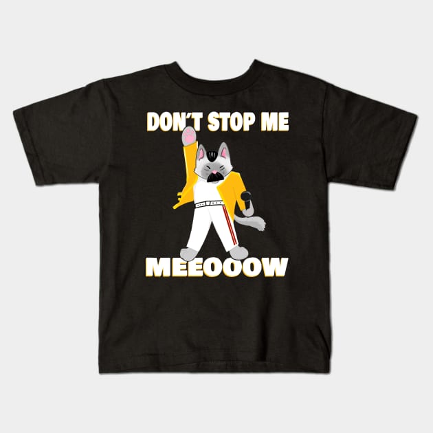 Freddie Meowcury Freddy Mercury as a Cat Kids T-Shirt by SusanaDesigns